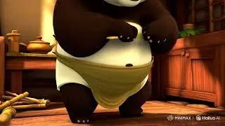 Female pregnent panda doing kitchen work