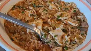 KALAMARI with ORZO PASTA (Yiouvetsi)