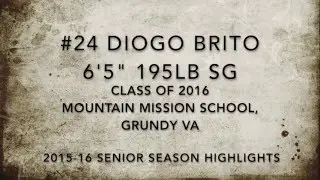 #24 Diogo Brito 6'5 Class of 2016 SG: Mountain Mission School basketball highlights