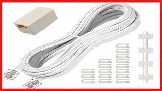 Phone Extension Cord 25 Ft, Telephone Cable with Standard RJ11 Plug and 1 in-Line Couplers and 20
