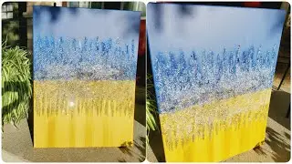 Crushed glass painting | Canvas Art | Glitter painting | Home decor