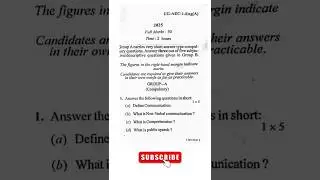 BBMKU Sem-1 AEC English Question Paper (2024-28) #bbmku #bbmkuquestionpaper