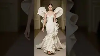 Bold Elegance: The Sculptural Couture Gown with Dramatic Ruffles #fashionsketch #fashion
