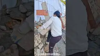 Traditional stone retaining wall construction