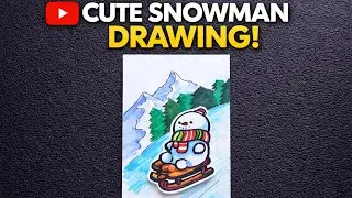 How To Draw A Snowman Sledding |How To Make a Cute Snowman Pop Up Card 