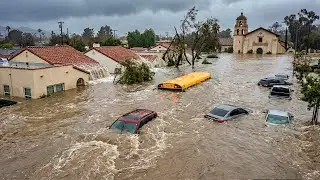 California in Chaos Today! Atmospheric River Triggers Severe Flooding in Wrightwood