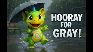 Gray Color Song for Kids ☁️ | Learn Colors with Lyzzie | Rainy Day Learning Song