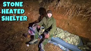 Каменное отапливаемое подземное убежище для выживания в дикой природе, снежный лагерь