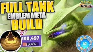 PUSH YOUR RANK EASILY WITH THIS FULL TANKY TYRANITAR EMBLEM META BUILD | PokeAsta YT #pokemonunite