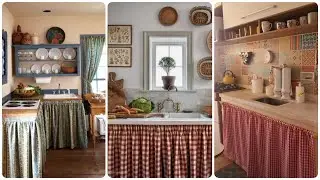 IDEIAS LINDAS DE CORTINA PARA PIA - para quem quer uma cozinha rustica!