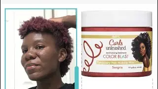 Curls Unleashed Color Blast on 4C hair (Sangria)