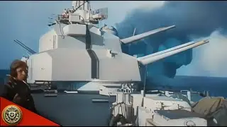 Heavy Cruiser Prinz Eugen opens fire - Kriegsmarine in ww2 {Colorized & Enhanced}