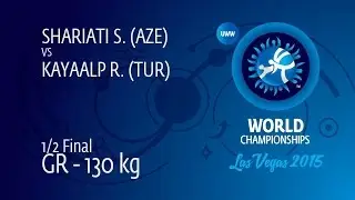 1/2 GR - 130 kg: R. KAYAALP (TUR) df. S. SHARIATI (AZE), 6-0
