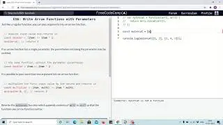 Tutorial 7 - Write arrow functions with parameters - freecodecamp