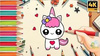 🐴 Как нарисовать милую лошадку с конским хвостом | Простой пошаговый рисунок для детей | Рисуем с...