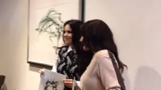 Emily Hampshire with Jessica backstage after the 12 Monkeys panel