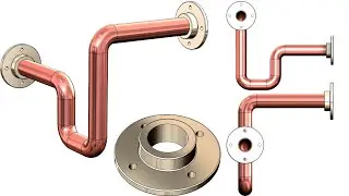 Tutorial #034 SolidWorks: 3/4 pipe  with flange (XYZ tab method)