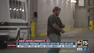 Accused I-10  freeway shooter says he has an alibi