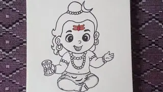 How to draw lord Shiva।। Cute Shiv ji drawing।। Easy lord Shiva drawing...