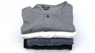 H&M Men Cotton Jersey Long Sleeves Henley Shirts