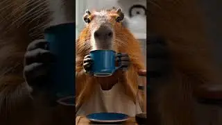 Morgengem&uuml;tlichkeit mit Capybaras ☕️📱 Sanft, s&uuml;&szlig;, perfekt!  #CapybaraLife  #CozyCritters