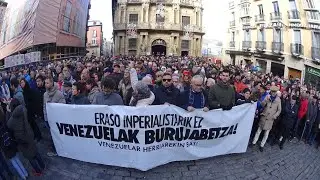 Eraso inperialista salatu eta Venezuelako burujabetza aldarrikatu dute Iruñean