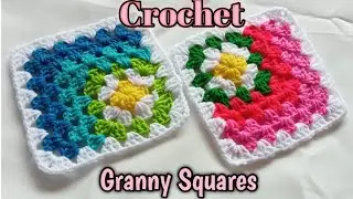 Tutorials How to Granny Square Crochet Easy for Beginner โครเชต์แกรนนี่สแควร์ #3
