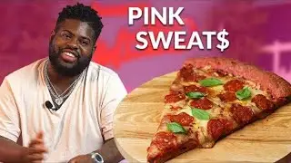 Pink Sweat$ Tries A Giant Cheesesteak Stuffed Crust Pizza Slice | Hangin' With