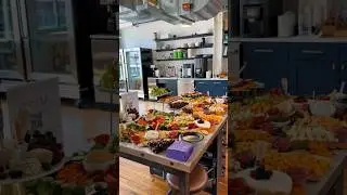 Corporate Happy Hour Grazing Table Setup #charcuterie #grazing #partyfood #corporateevents