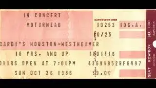 Motorhead - Cardi's, Houston, TX 10.26.86 (AUDIO ONLY)