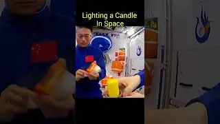 Lighting Burning Candle in Space Station #shorts #shortsfeed #shortsvideo #youtubeshorts #space #yt