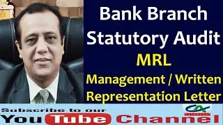 Management Representation Letter / Written Representation - SA 580 for Bank Branch Audit | MRL