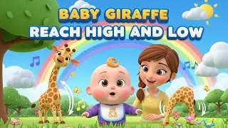 🦒 Baby Giraffe Reach High and Low 🎶⬆️⬇️ | Fun Opposites Learning Song for Toddlers