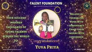 Yuva Priya | Talent Kids | Talent Foundation #winner #talentfoundation #talentkids #kidsevents