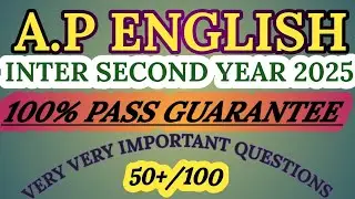 #A.P ENGLISH, INTER SECOND YEAR. 100% PASS GUARANTEE, IMPORTANT QUESTIONS LIST, TARGET 50+ #youtube