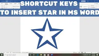 Shortcut Key to Insert Star Symbol in Word | Keyboard Shortcut to Insert Star in Word | Star Symbol