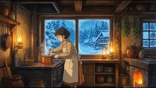 Cooking Warm Stew on a Snowy Day 🍲 | Ghibli Style Cozy Ambience & ASMR