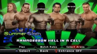 WWE SVR 2009 Armageddon Hell in a Cell | Edge vs Brock vs Goldberg vs HBK vs CM Punk vs Randy PS2