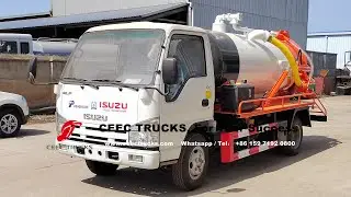 ISUZU mini ELF brand new 4000L vacuum tanker cesspit emptier truck lowest price