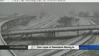 Time Lapse of Snowstorm Moving In