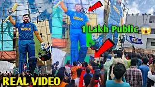 1 Lakh Fans Celebrate Rohit Sharma's 36th Birthday by Putting Rohit Sharma's 70 Feet Tall Cutout