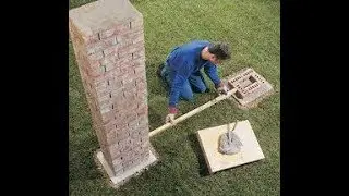 Skill to build high brick columns with Brick And Mortar