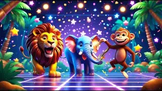 The Animal Dance Party 🐘🦁🐒🦓 | Fun Animal Nursery Rhymes for Kids | Dancing Songs for Toddlers