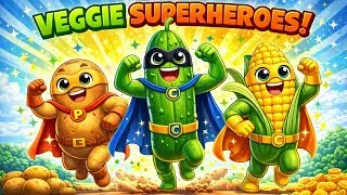  Veggie Power Squad! 🥔🥒🌽 Eat This & Become SUPER KID FAST + SMART + STRONG ⚡🥔🥒🌽