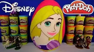 GIANT RAPUNZEL Surprise Egg Play Doh   Disney Tangled Toys Key Chain Palace Pets
