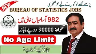 Bureau Of Statistics Jobs 2025 | Pakistan Government job | Tehsil Monitor Jobs