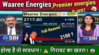 Waaree,Premier Energies Fall ! Hold or sell?,Analysis Anil Singhvi,waaree energies share news,target