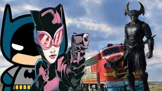 mulher gato e batman vs lobo da stepe