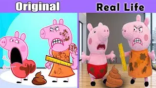 Peppa Pig was punished for pooping on Mummy Pig - Peppa Pig Original vs Plush Toys | Peppa Animation