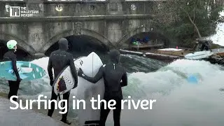 Eisbach river, famous German surf spot